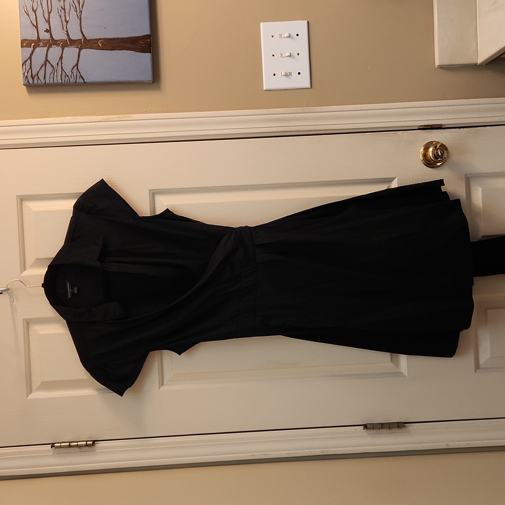 Black Vintage 2011 Banana Republic True Wrap Around Dress Lightweight Breezy